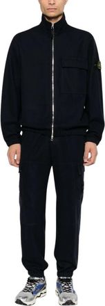 Stone Island Wool Nylon Flannel-TC Overshirt - Heren - Zomerjassen - Blauw - M - Nylon - Jassen