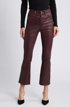 Frame Denim Le Crop Bootcut Leather Pants in Wine at Nordstrom Rack, Size 28