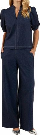 Jude Connally Coco Denim Short Sleeve Top In Navy