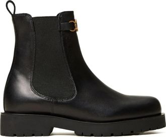 Twinset Elegante Zwarte Chelsea Booties - Dames - Chelseaboots - Zwart - 38 EU - Leer - Schoenen