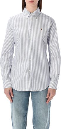Ralph Lauren Sky Blue Button Down Collar Stripes Shirt