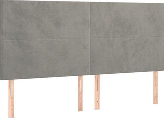 vidaXL Cabecero con luces led terciopelo gris claro 180x5x118/128 cm Vidaxl