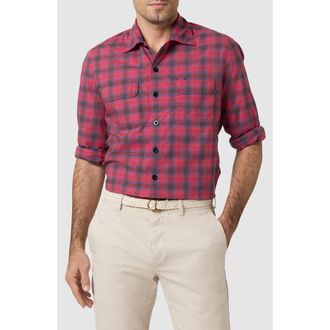 Sid Mashburn Luke Plaid Work Shirt in Leslie Red Tartan at Nordstrom Rack, Size Xx-Large