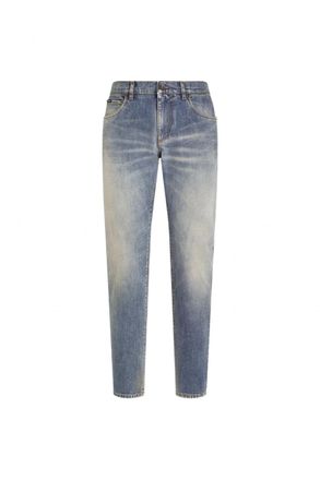 Dolce & Gabbana PLAQUE DENIM JEANS Size: 52, colour: BLUE
