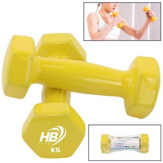 Trade Shop Trade Shop - Manubrio Singolo Pesi In Vinile Allenamento Esercizi Casa Palestra Workout Fit - Amarillo -1 Kg