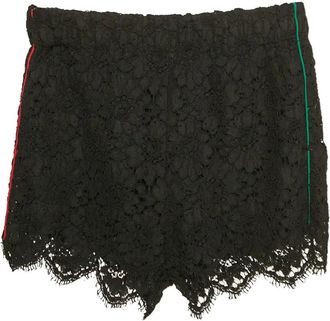 Gucci Shorts met gewelfde afwerking van kant - Zwart