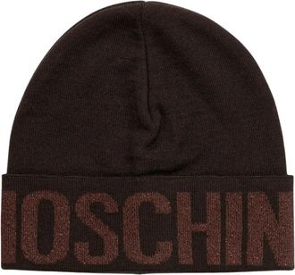 Moschino Wool Beanie - Dames - Hoeden - Bruin - ONE Size - Wol - Accessoires