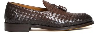 Doucal's Tassel Moc Adler Woven Leather Loafers