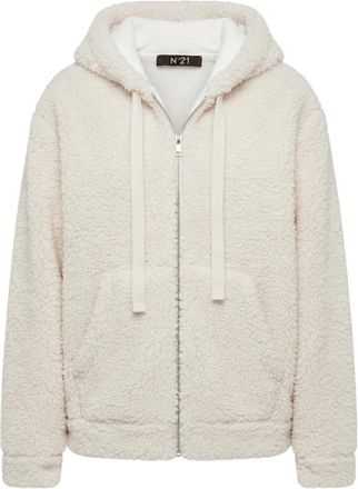 N&deg;21 Nepbont Jas - Heren - Vesten met rits - Wit - M - Nepbont - Hoodies & sweatvesten