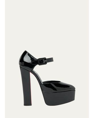 Christian Louboutin 150mm Jenna Patent Leather Platform Pumps