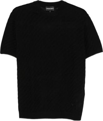 Emporio Armani Rondgebreide trui - Heren - Ronde hals truien - Zwart - M - Truien & Vesten