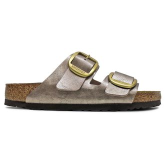 Birkenstock Arizona Big Buckle Birko-Flor Unisex Comfort Sandals - Graceful Taupe - Size:UK 7.5
