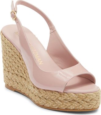 Stuart Weitzman Island Espadrille Wedge Sandal in Ballet/Natural at Nordstrom Rack, Size 9.5