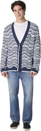 Missoni Cotton-blend Cardigan With Greek Motif in White & Blue at Nordstrom, Size 50 It