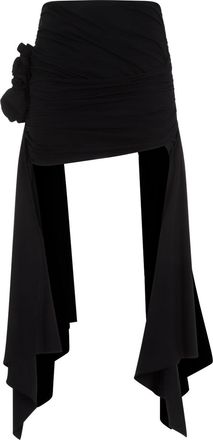 Magda Butrym Black Viscose Mini Skirt-Donna