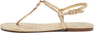 Tory Burch Sandali con cinturino a T in pelle Pre-owned - Oro