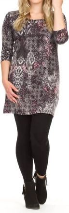Papillon Global Print Sweater Dress In Grey