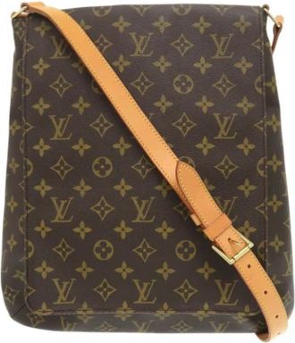 Louis Vuitton Tweedehands Canvas Louis Vuitton tassen - Dames - Vintage Schoudertas - Bruin - ONE Size - Vintage
