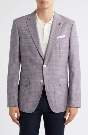 BOSS Hutson Check Virgin Wool Sport Coat in Open Green at Nordstrom Rack, Size 38 Regular