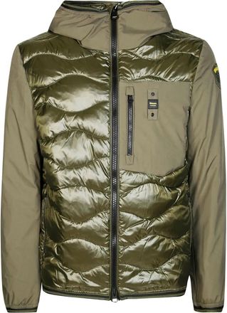 Blauer Albert hooded quilted jacket - men - Neoprene/Nylon/Polyester/Down - L - Green