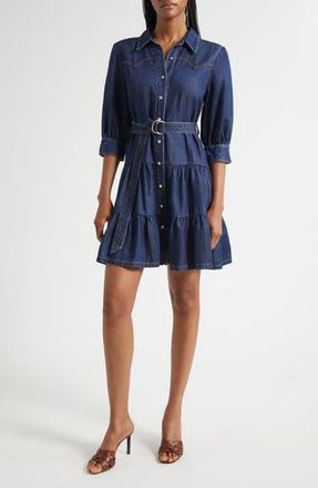 Cinq &agrave; Sept Ophelia Denim Shirtdress in Mer at Nordstrom Rack, Size 10