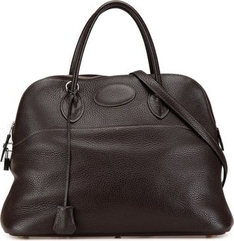 Herm&egrave;s Pre-owned Womens Haut Courroies 24 Satchel - Dark Brown Leather - One Size