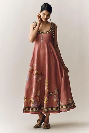 Alemais Zuri Linen Ballet Midi Sundress