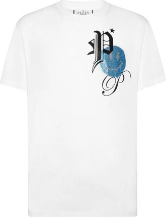 Philipp Plein T-Shirt Round Neck Smile - Heren - T-shirts - Wit - 3XL - Katoen - Tops