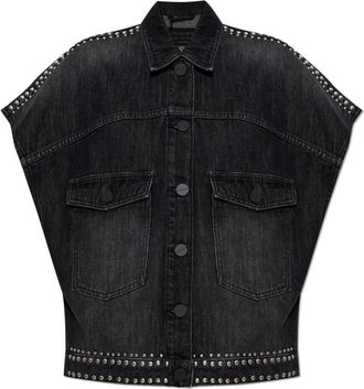 AllSaints Denim Shirts, female, Black, Size: 2XS Alba Denim Shirt