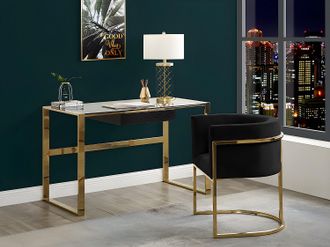 Pascal Morabito Sedia con braccioli in Velluto e Metallo Nero e Dorato - PERIA di Pascal MORABITO