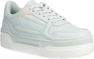 Emporio Armani Emporio Armani Ea7, Schoenen, Dames, Blauw, 41 1/3 EU, Leer, Panelled Sneakers