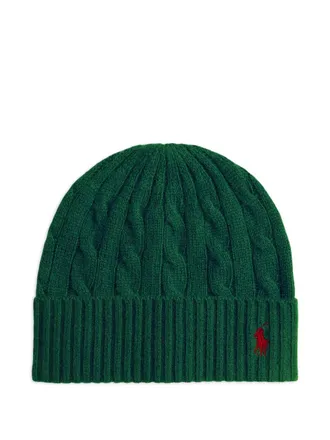 Polo Ralph Lauren cable-knit beanie - women - Cotton/Polyester/Elastane - One Size - Green