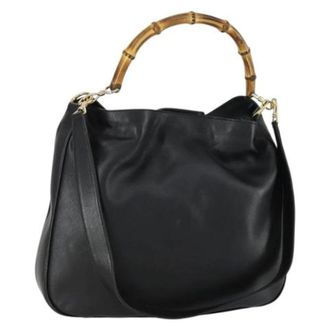 Gucci Pre-owned Leren Handtas - Dames - Pre-owned - Zwart - Maat: ONE Size Leer