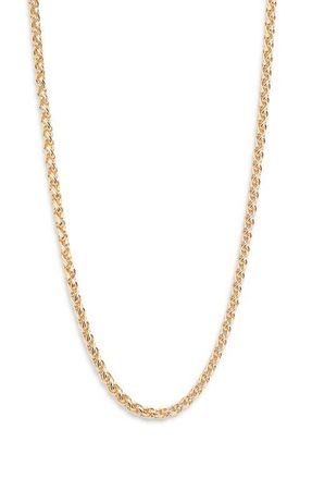 Nordstrom Demi Fine Wheat Chain Necklace in 14K Gold Plated at Nordstrom