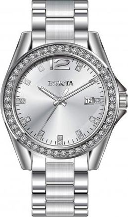 Invicta Angel Quartz Crystal Silver Dial Ladies Watch 49846