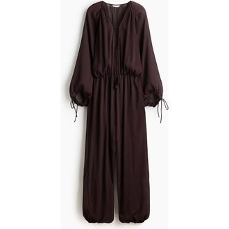 H&M Oversized Balloon-leg Jumpsuit in Dark Brown at Nordstrom, Size Xx-Small