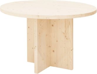 Deco Wood Mesa de comedor redonda de madera maciza en tono natural de ø110x75cm