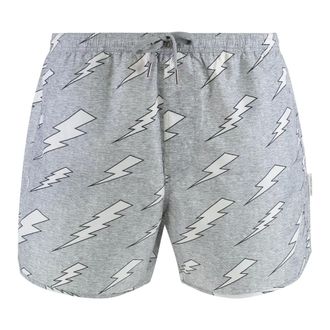 Neil Barrett Beachwear, male, Gray, Size: 2XL Drawstring Swim Shorts Polyamide Side Pockets