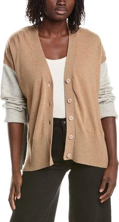Isla Charlie Longline Colorblock Cashmere Cardigan