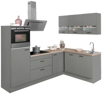Optifit Winkelküche »Elga« Soft-Close-Funktion, höhenverstellbaren Füssen, Stellbreite 265 x 175cm