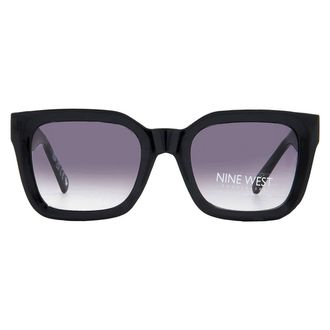 Nine West NW 23 483 BLK Smoke Rectangular Ladies Sunglasses 10267600.LTS BLK