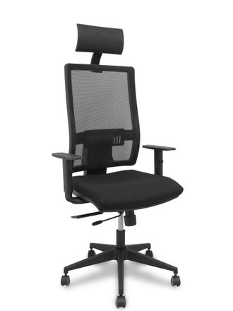 Piqueras y Crespo Silla Horna Traslack Bali Negro Brazos 1d Con Cabecero Fijo