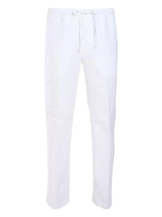 120% Lino drawstring-waist trousers - White