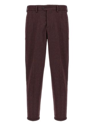 Pantaloni Torino The Rebel elastic-waistband turn-up chinos - men - Cashmere/Elastane/Virgin Wool - 30 - Red
