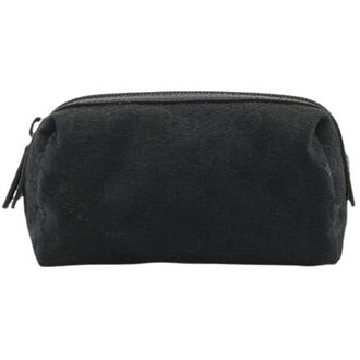 Gucci Pre-owned Bags, female, Black, Size: ONE SIZE Pre-owned GG Canvas Pouch