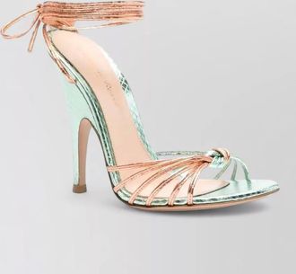 Gianvito Rossi bow leather sandals knotted strap sole