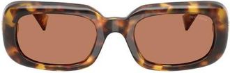 Miu Miu 52mm Rectangular Sunglasses in Honey Havana /Brown at Nordstrom