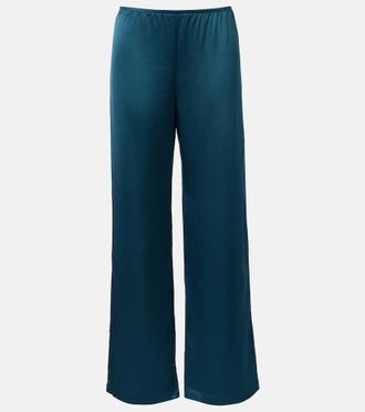 Leset Barb satin wide-leg pants