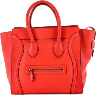 Celine Luggage Bag Grainy Leather Mini tote bag - Rood