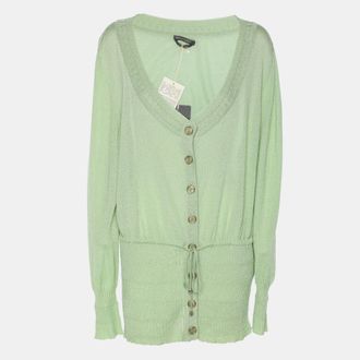 Marina Rinaldi Green Stretch Knit Cardigan
